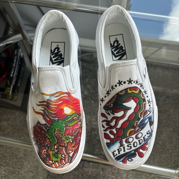 Vans Shoes - Vans hand painted shoes 100th episode of Inked